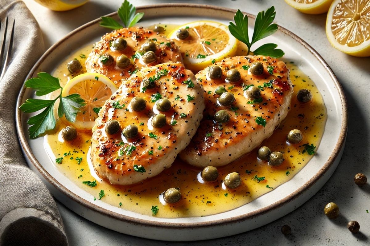 Hähnchen-Piccata mit Zitronen-Kapern-Soße
