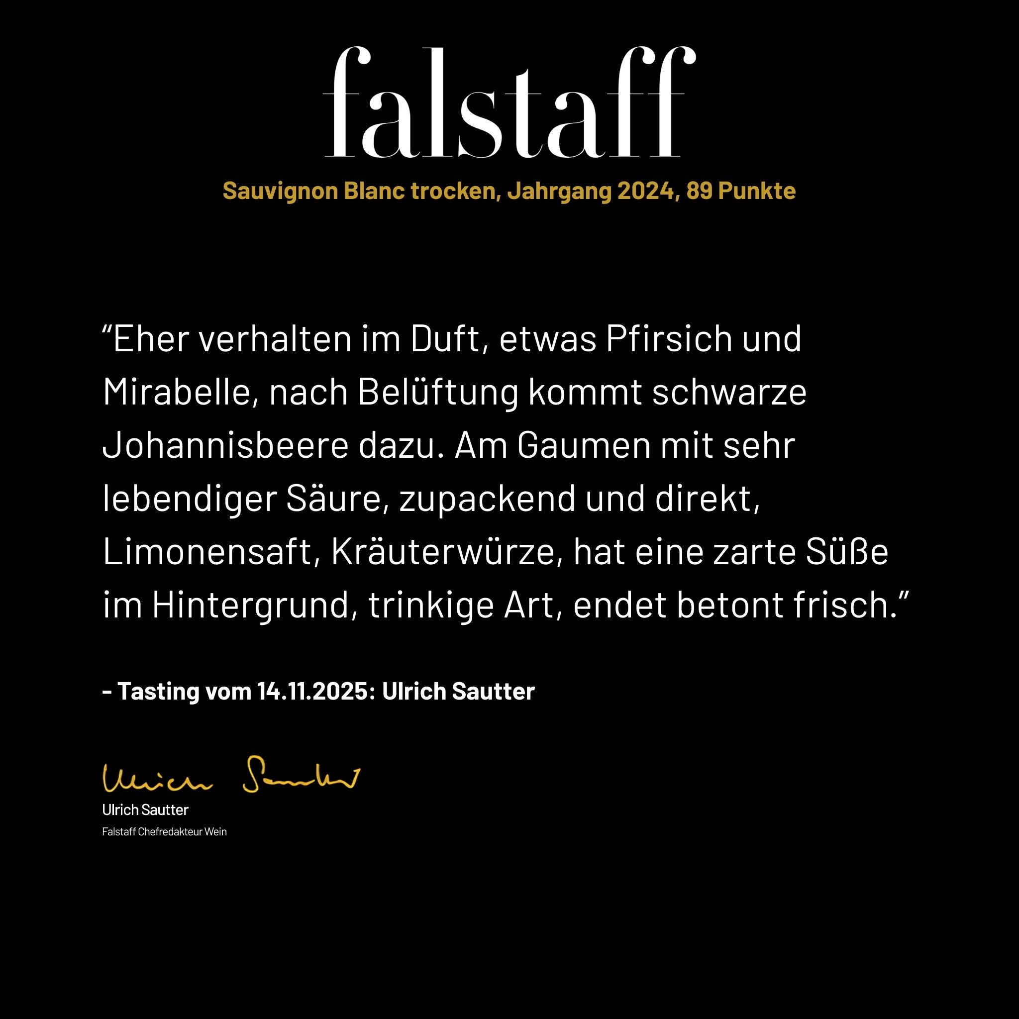 Sauvignon Blanc trocken Verkostungsnotizen - Weingut Ernst