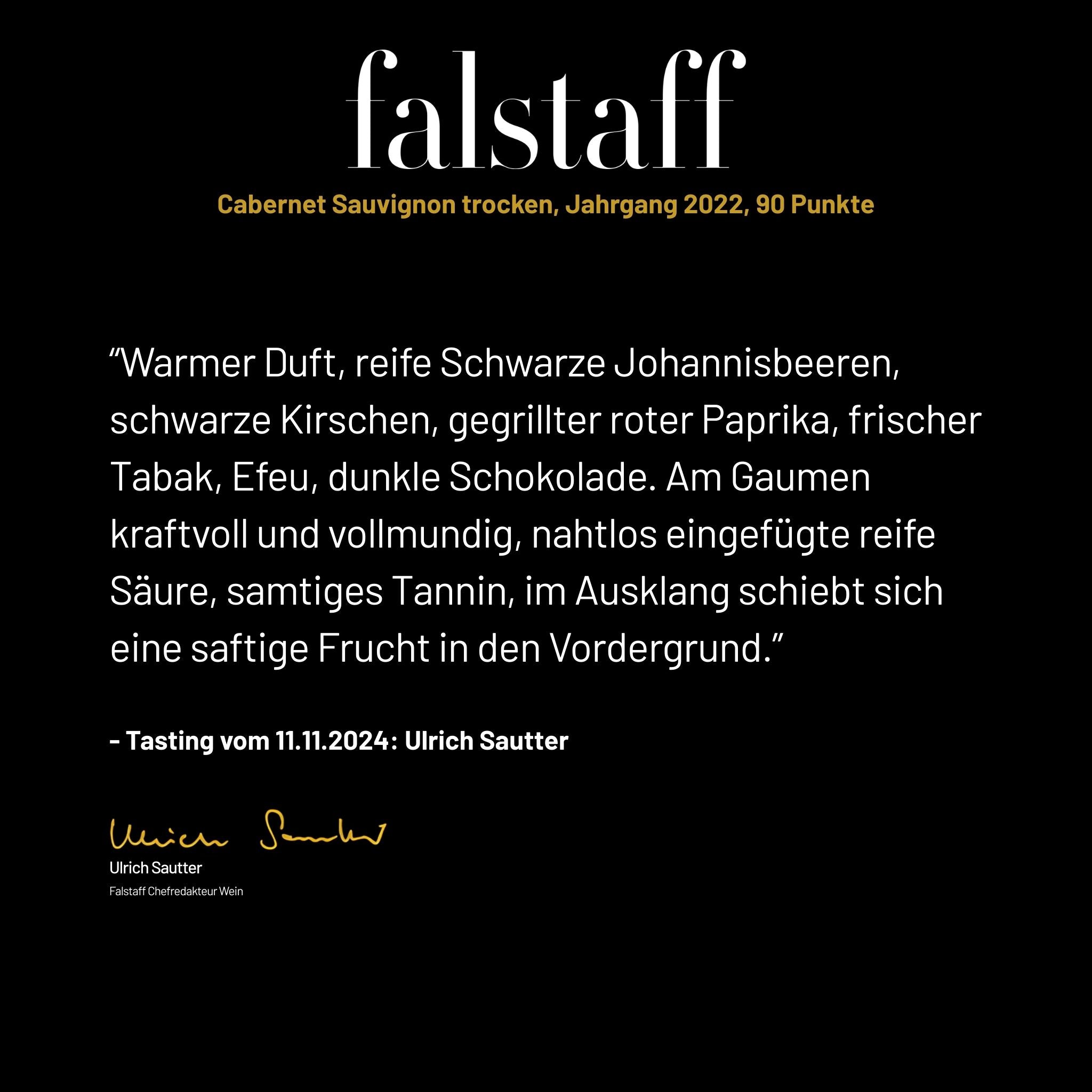Cabernet Sauvignon trocken Verkostungsnotizen - Weingut Ernst